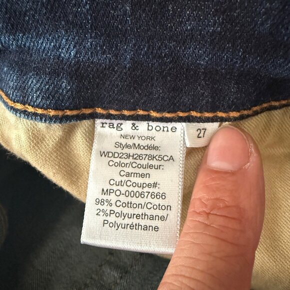 Rag & Bone Womens Dark Wash Straight Leg Jeans Size 28 - Picture 9 of 9